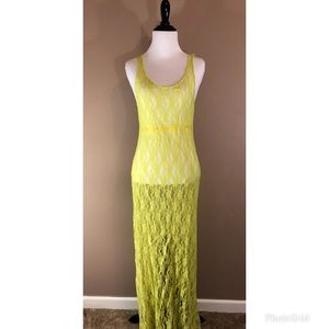 NWT Urban Outfitters Lime Lace All Over Maxi Dress